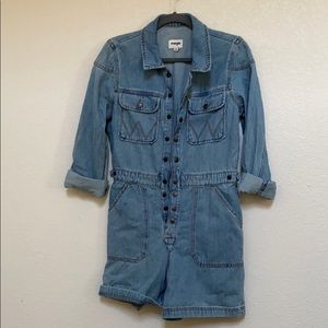 wrangler bandit romper denim daze